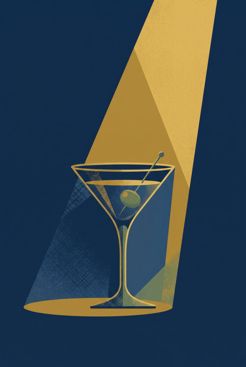 Wandering Martini — AI wall art print | Artisto Studios