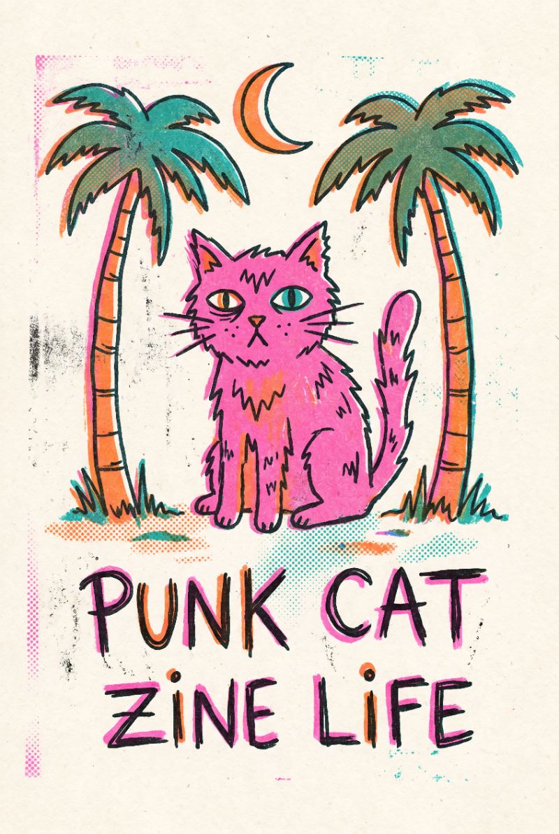 Punk Cat — AI wall art print | Artisto Studios