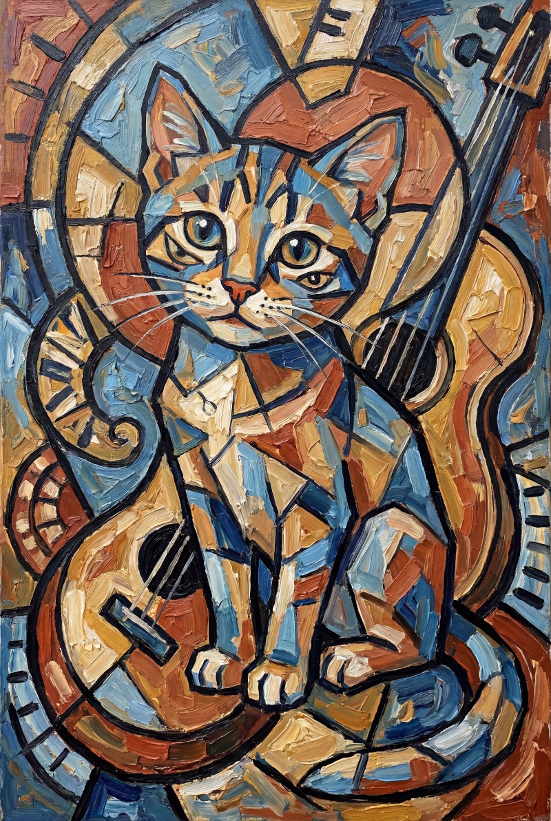 Golden Kitten — AI wall art print | Artisto Studios