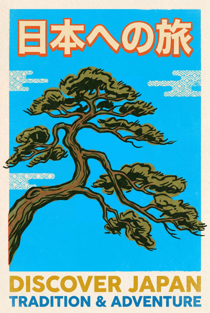 Discover Japan — AI wall art print | Artisto Studios