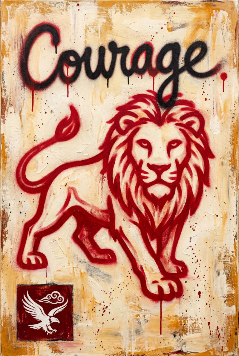 Courage — AI wall art print | Artisto Studios