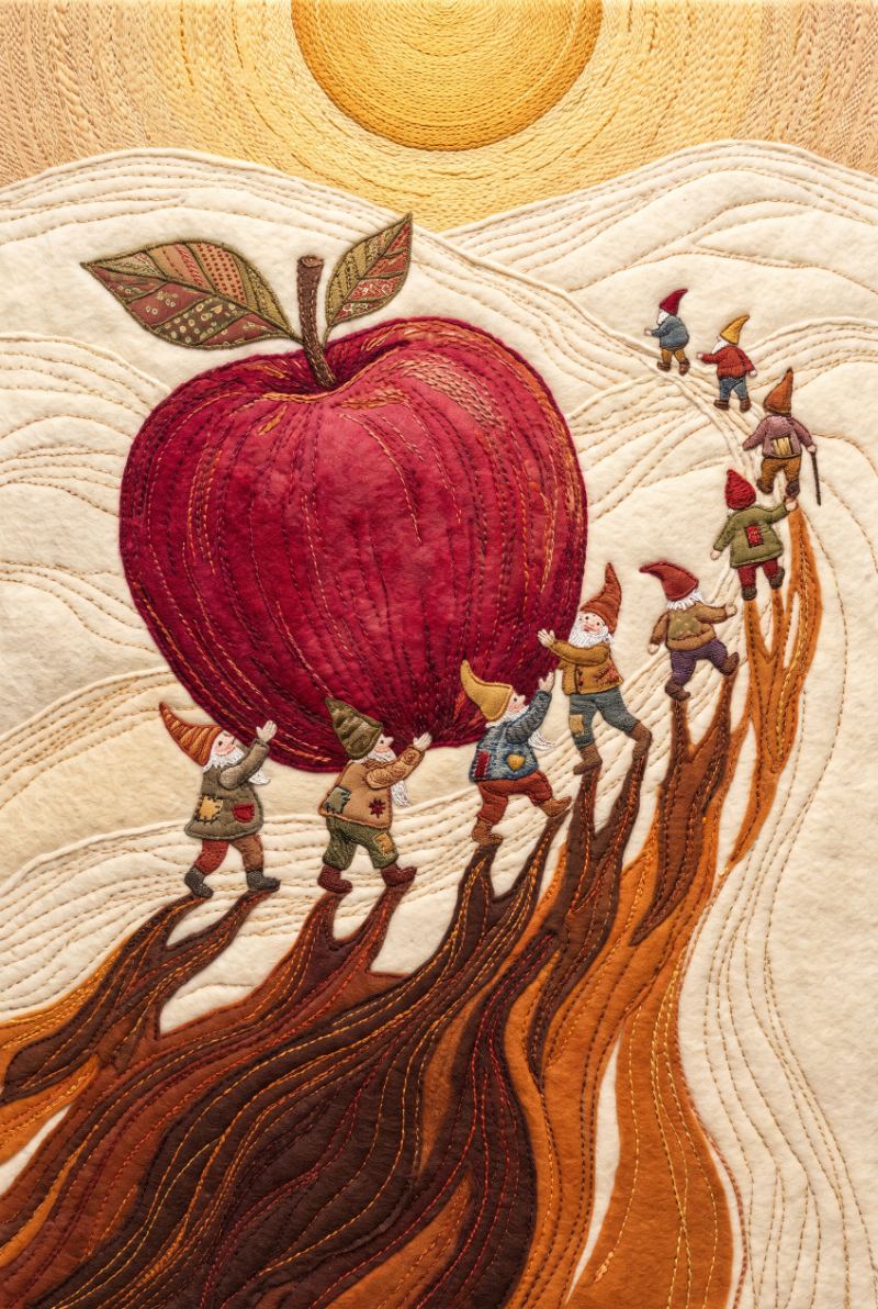 Tiny Hands, Heavy Fruit — AI wall art print | Artisto Studios