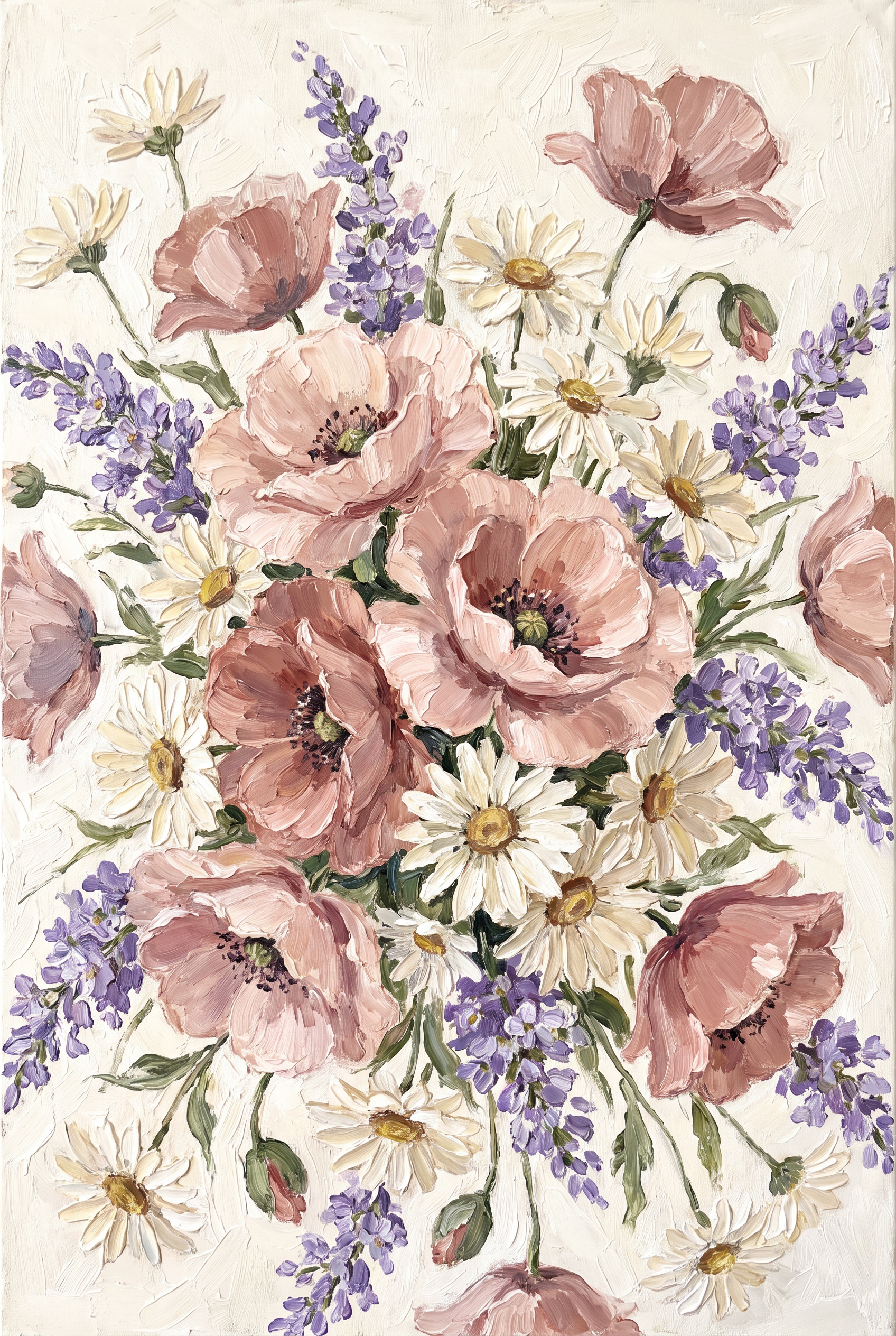 Poppies And Lavender Arrangement