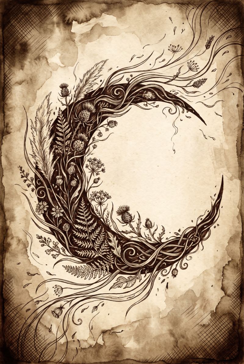 Moon Hollow Herbarium — AI wall art print | Artisto Studios