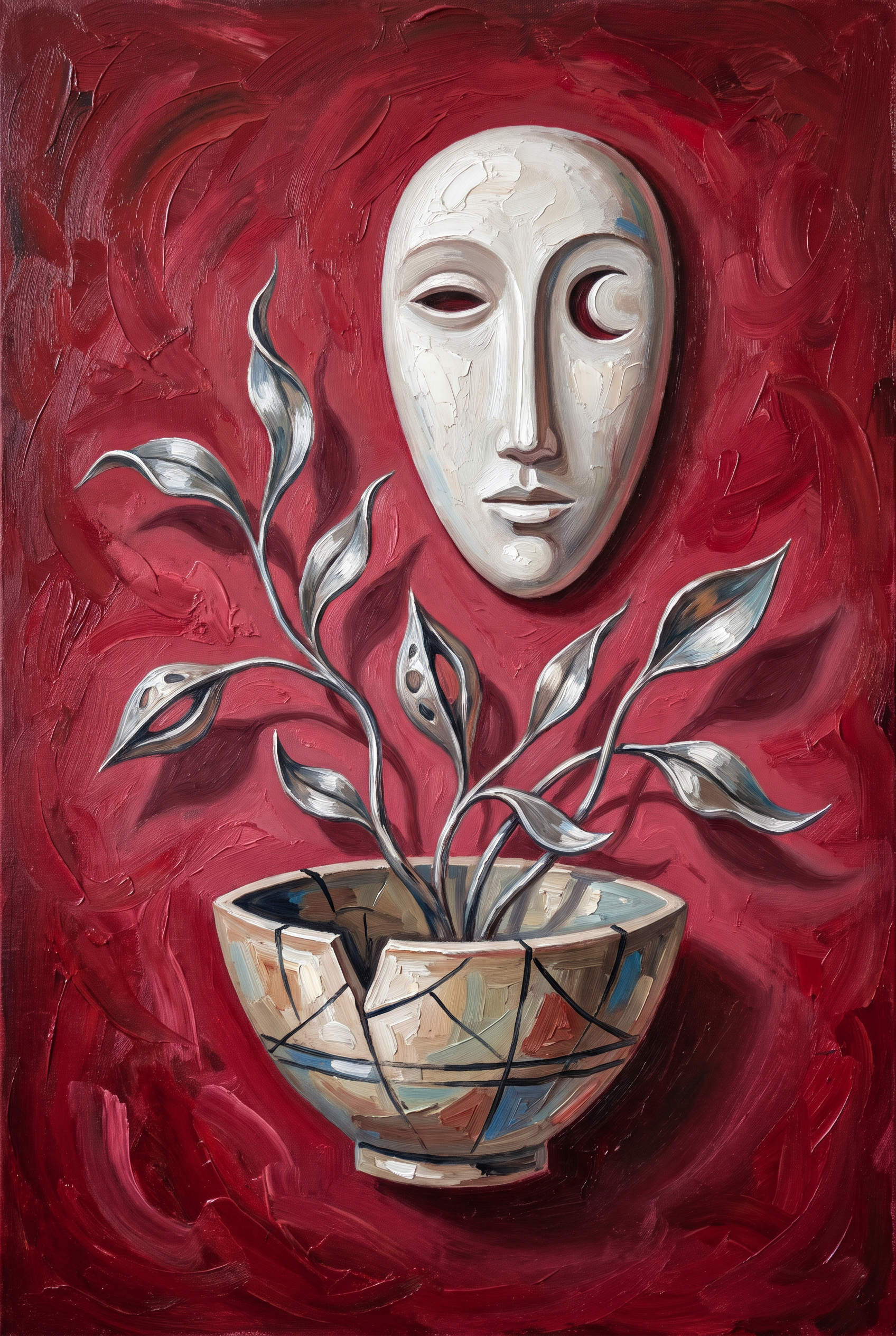 Mask And Silver Stems