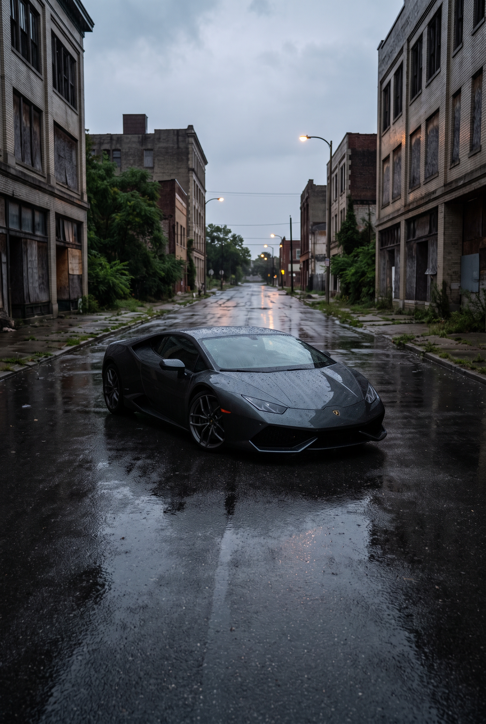 Supercar Ruins Rain